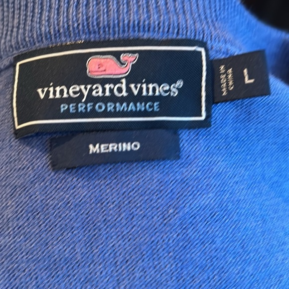 Vineyard Vines Merino wool blend long sleeve vneck light sweater periwinkle blue - Picture 8 of 14